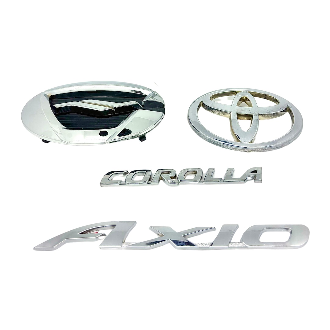 Toyota Corolla Axio Front & Rear Badge Emblems | Handmade ABS Plastic ...