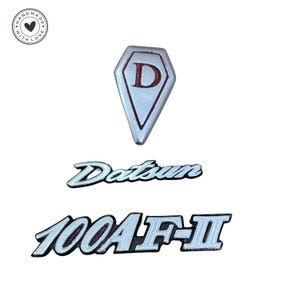Datsun 100AF-II Front Rear Metal Badge | Handmade Die-Cast Emblem | Vintage Car Part