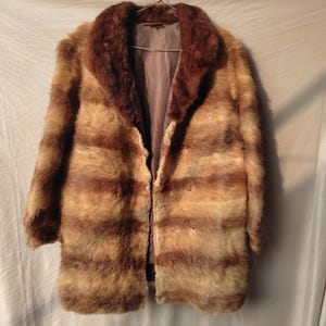 Vintage Real Fur Coat, Long Luxury Winter Overcoat, Natural Hide Outerwear