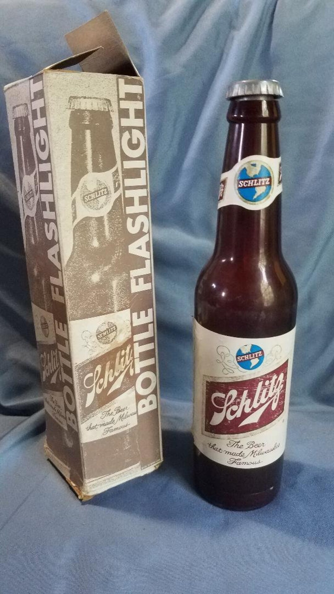 Vintage Schlitz Beer Bottle Flashlight in Original Box Etsy