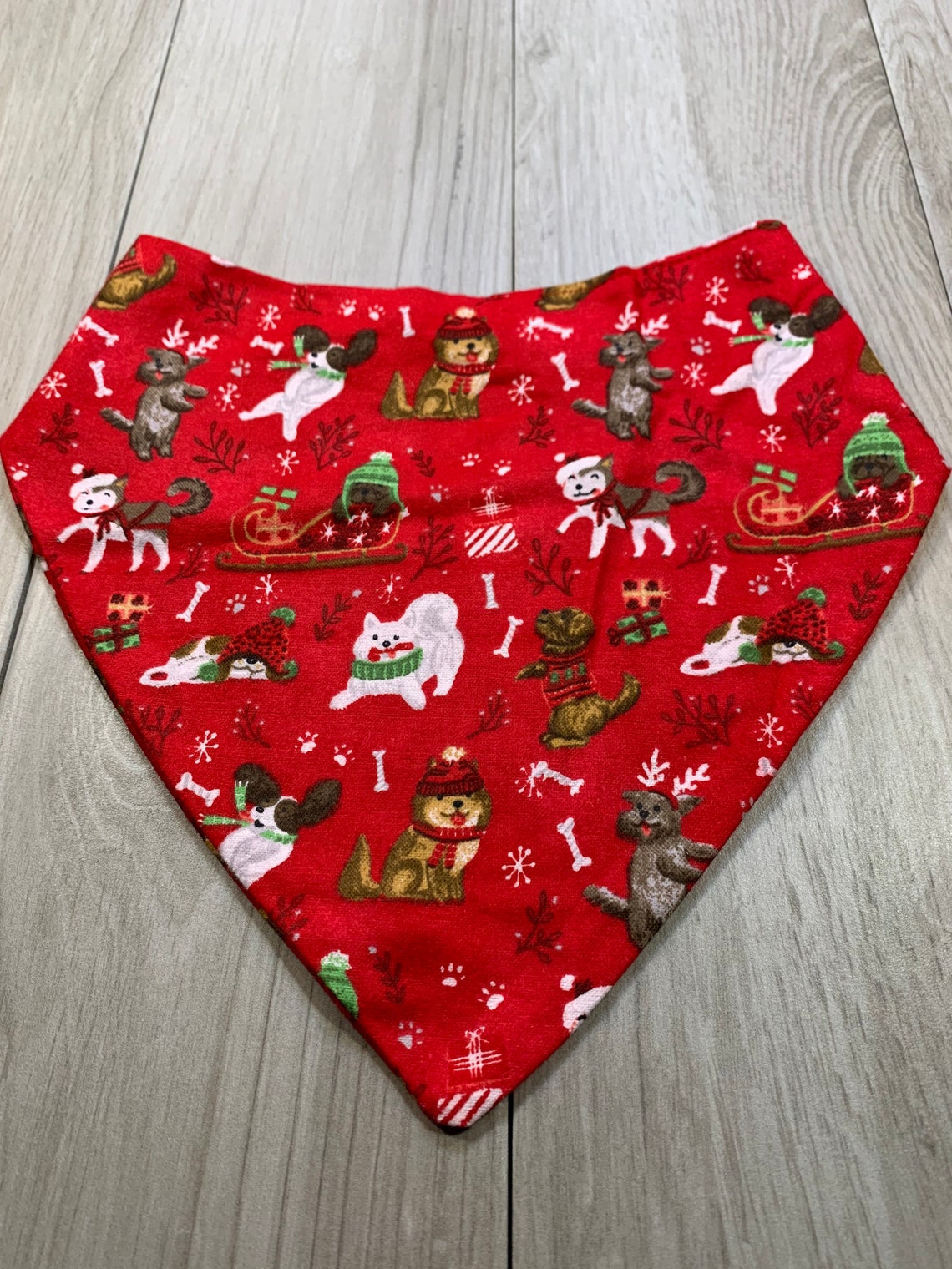 Christmas Dogs pet Bandana with snaps 100 Cotton flannel Etsy
