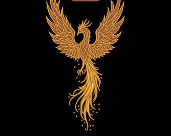 Phoenix Embroidery Design, Fire Bird Machine Embroidery Pattern, 3 Sizes, Instant Download.