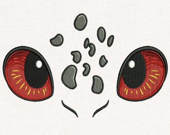 Dragon Eyes Embroidery Design, Fantasy Animal Machine Embroidery File, 3 Sizes, Instant Download.