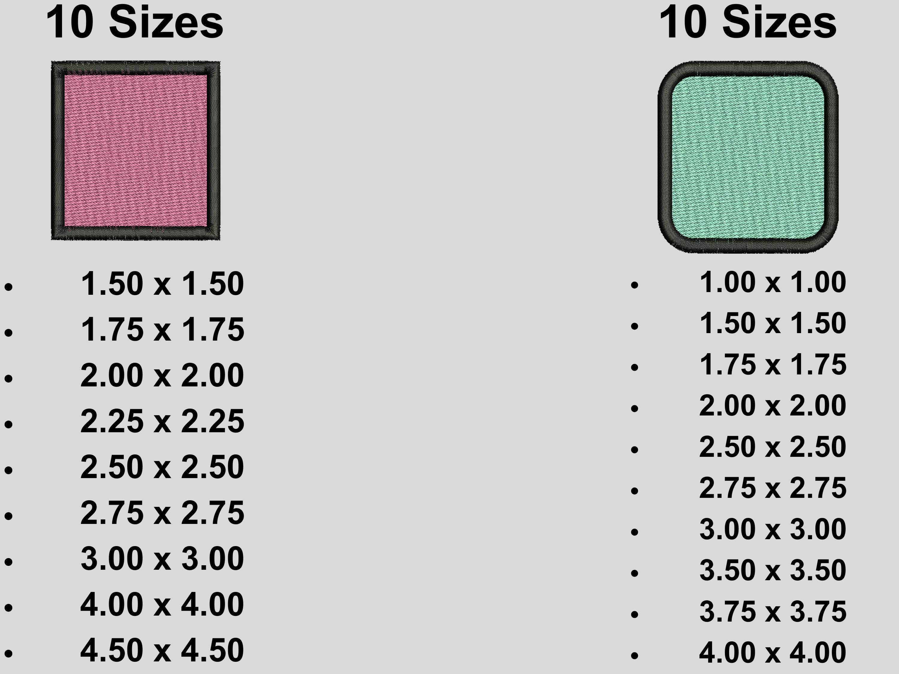 Embroidery Patch Frames, 15 Shapes, 10 Sizes Each, Instant Download - Etsy