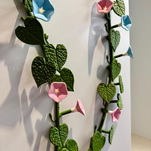 Morning Glory Fridge Magnet 3D Printed - vine with flowers