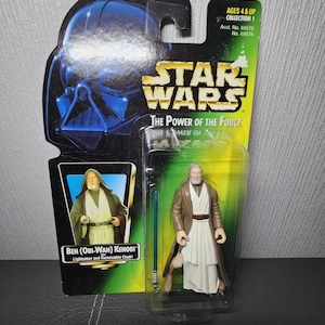 1995 Kenner Star Wars The Power Of The Force: Ben Obi-Wan Kenobi With Lightsaber Vintage Kenner BNIB
