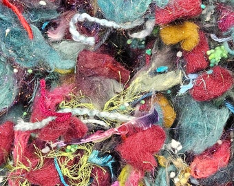 MARMEE - Recycled Wool Drysdale Mallows Cotton Sparkle Nepps Fiber Art Texture Blend - 2 oz