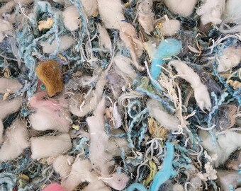 MARIE ANTOINETTE - Rare Sheep Breed Recycled Wool Mallow Cotton Bamboo Sparkle Texture Blend - 4 oz