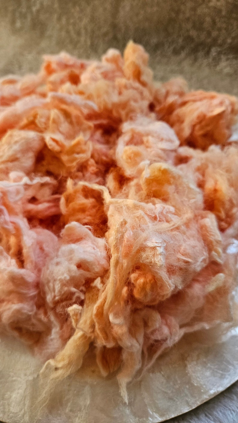 PEACHY PINK CLOUDS Dyed Bamboo Fiber 1 oz image 2