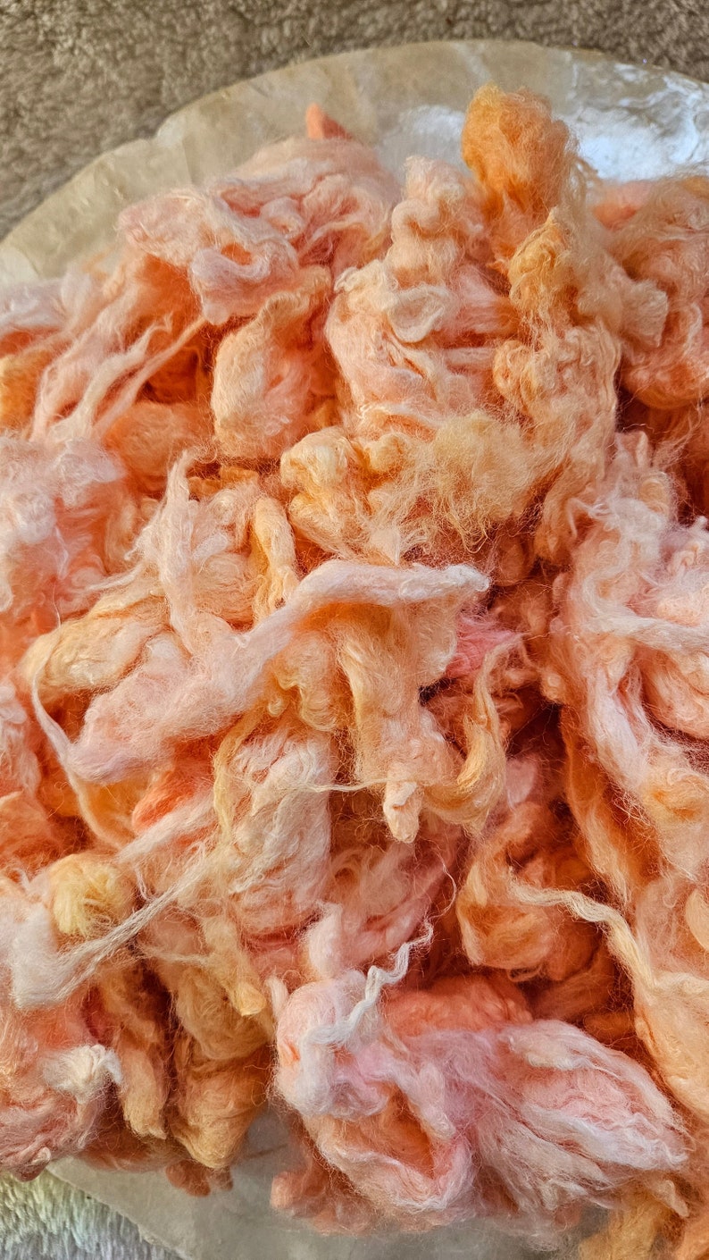 PEACHY PINK CLOUDS Dyed Bamboo Fiber 1 oz image 4