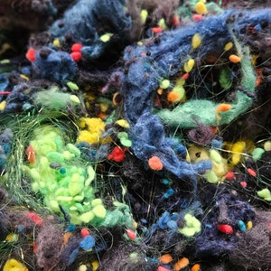 BLACK OPAL Wool Thread Cloud Cotton Bamboo Sparkle Fiber Art Texture Blend 2 oz image 3