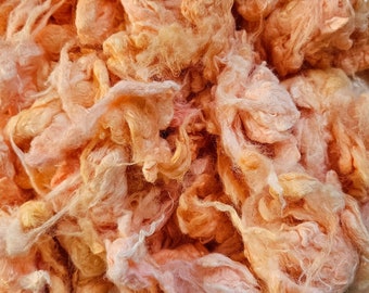 PEACHY PINK CLOUDS - Dyed Bamboo Fiber - 1 oz