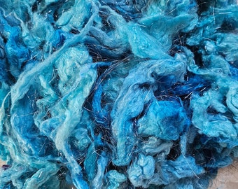 BIG BLUE SKY - Bamboo Sparkle Fiber Art Texture Blend - 2 oz