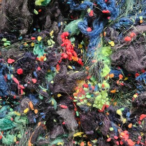 BLACK OPAL Wool Thread Cloud Cotton Bamboo Sparkle Fiber Art Texture Blend 2 oz image 7