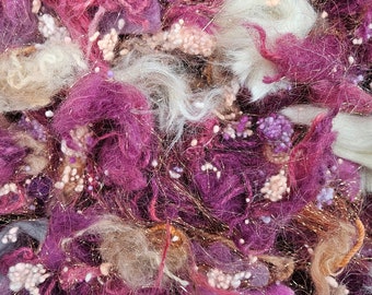 MEG MARCH - Recycled Wool Drysdale Mallows Bamboo Cotton Sparkle Fiber Art Texture Blend - 2 oz