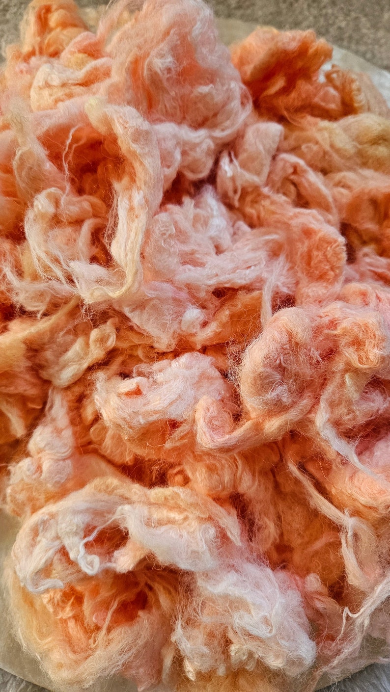 PEACHY PINK CLOUDS Dyed Bamboo Fiber 1 oz image 5