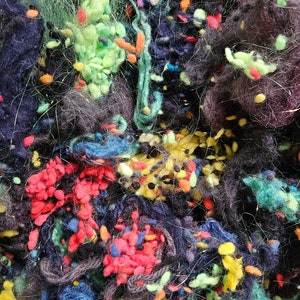 BLACK OPAL Wool Thread Cloud Cotton Bamboo Sparkle Fiber Art Texture Blend 2 oz image 2