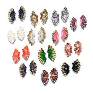 Angel wing earrings for women, Small statement Handmade Prom Earrings, Wings stud for girls, Beaded Butterfly winged Earrings