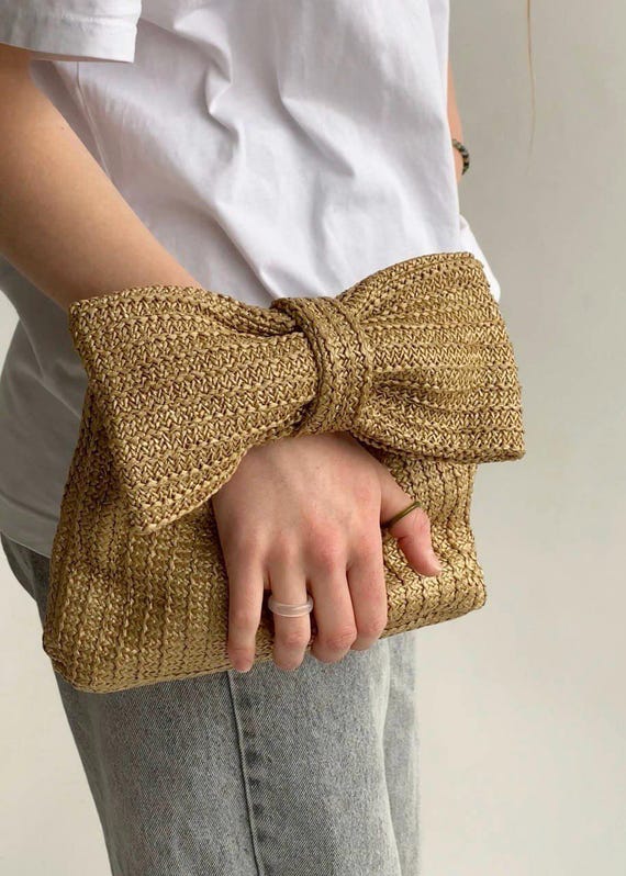 Borsa estiva in paglia Borsa a pochette moderna in vimini