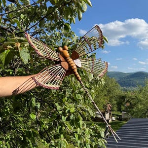 Handmade wicker Dragonfly Butterfly Bee Moth Figurines, Retro Insect Ornaments, Wicker Animal Decor, Home Wall Decoration, Collectible Gifts