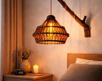 Lámpara de techo de madera, lámpara colgante de madera, lámpara colgante, lámpara colgante escandinava, lámpara colgante de comedor, lámpara colgante, lámpara colgante de madera