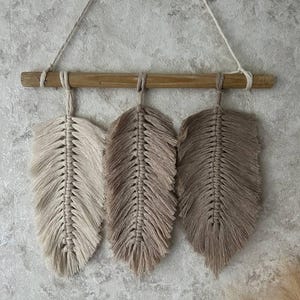 Limited Colours - DIY Macrame Three Feather Kit - Driftwood - Beginner