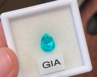Top Neon Blue Tourmaline Paraiba Tourmaline 3.38 Cts GIA Certified