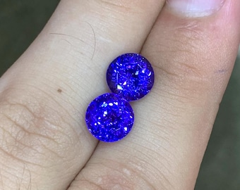 8MM Round Tanzanite Stud Earrings: 4.75 Carats, Natural Purple Blue Gem
