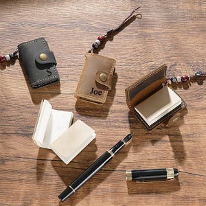 Personalized Mini Leather Journal: Retro Pocket Notebook, Traveler&#39;s Charm