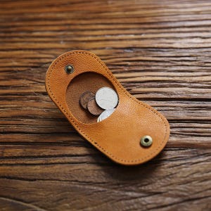 Mini pochette personnalisée en cuir, porte-monnaie en cuir, porte-monnaie, pochette pour écouteurs, pochette pour alliances, cadeau pour elle, cadeaux d'anniversaire
