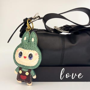 Handmade Leather Bag Charms, Leather Purse Charm, Fashion Handbag Decorative, Unique Labubu Bag Charms, Anniversary Gifts for Him/Her