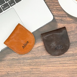 Personalized Mini Leather Coin Pouch, Leather Coin Holder, Leather Coin Case, Coin Purse, Earphone Pouch, Wedding Ring Pouch, Birthday Gifts