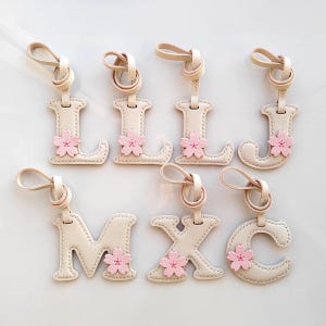 Leather Bag Charm, Handmade English Letters Bag Charm, Leather Name Keychain, Leather Purse Charm, Alphabet Bag Charm, Birthday Gift for Her