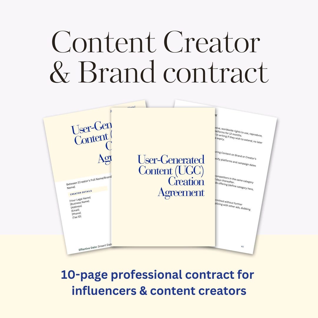 Brand Partnership Contract Template: Content Creator Legal Agreement ...