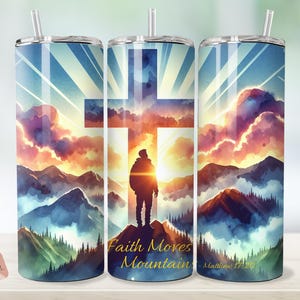 Glaube Tumbler Wrap: Christliche Bibel Vers Design (Digitaler Download)