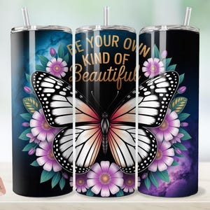 Butterfly Tumbler Wrap: Positive Affirmation 20oz Skinny Design (Digital Download)