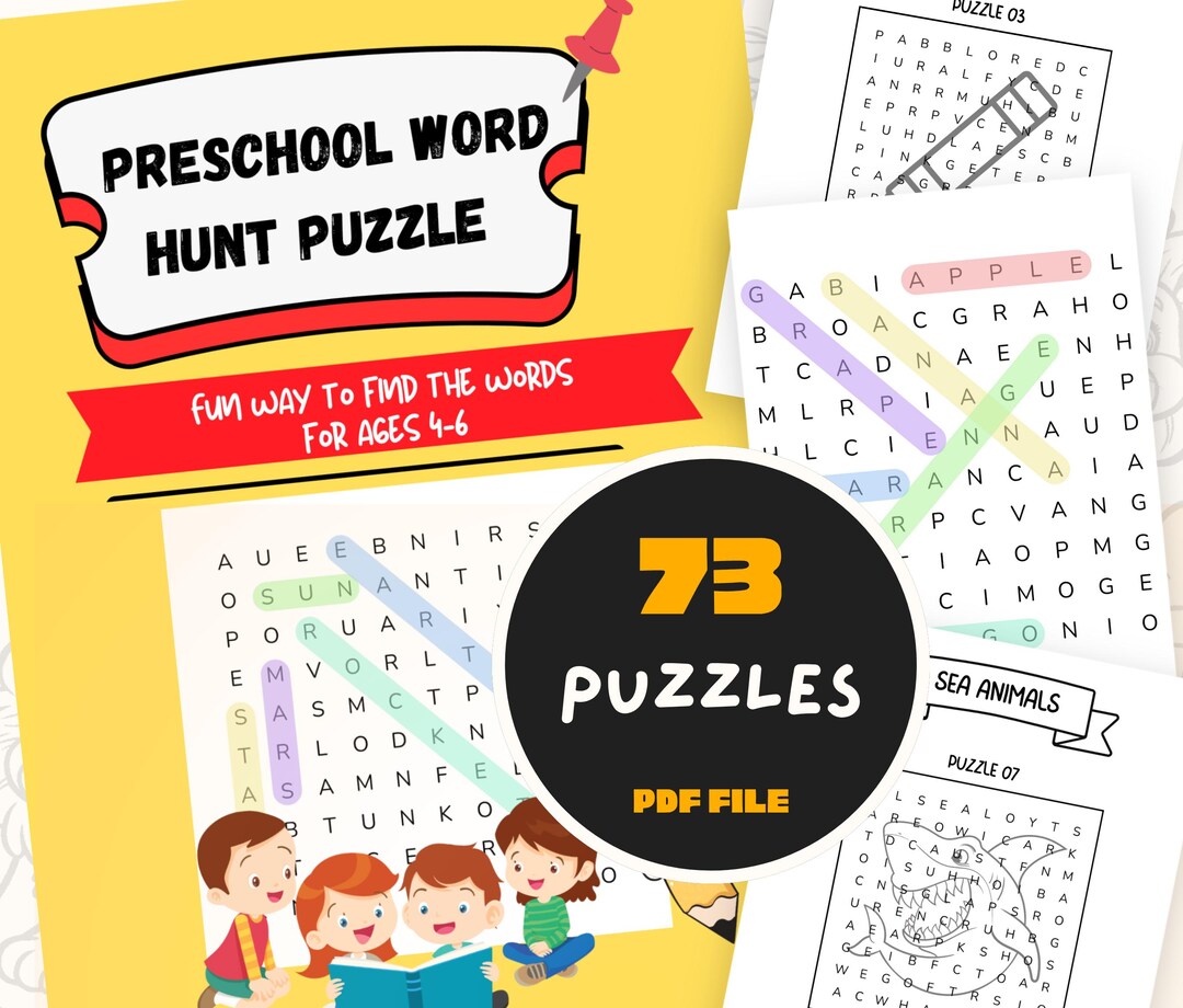 Word Search for Kids, Part 1, Ages 4-8, Fun & Educational Puzzles, 73 ...