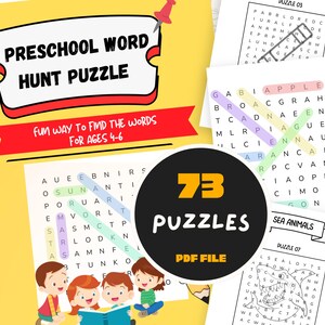 Word Search for Kids, Part 1, Ages 4-8, Fun & Educational Puzzles, 73 Pages for Vocabulary Building and Development Digital Download