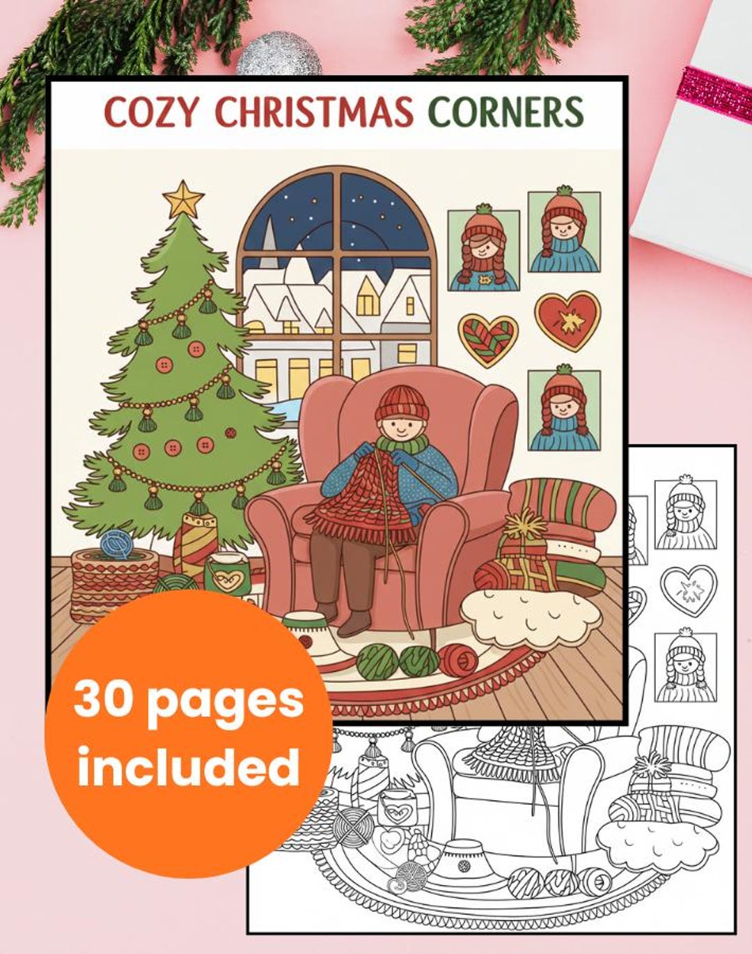Cozy Christmas Coloring Book PDF | 30 Cute Santa & Holiday Pages |cozy ...