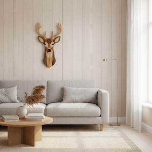 Deer Intarsia Pattern | Scroll Saw Woodworking Template | DIY Wildlife Wall Art | Digital PDF Download