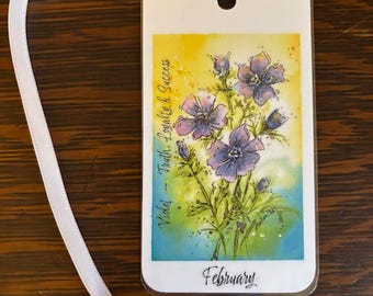 Violet is the birth flower of February. This bookmark is perfect to add to your collection.