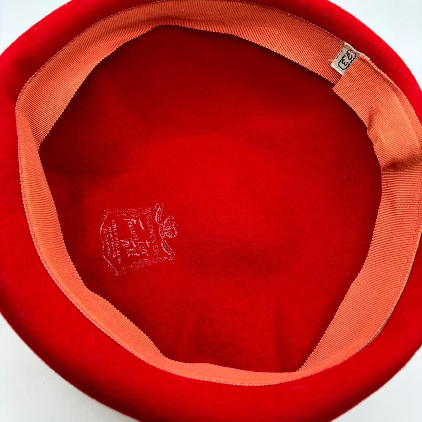 Vintage Red Wool Beret Glenover Fauntra Felt Henry Pollak Womens Sz 23 Glenover Wool Hat - Etsy main image 4
