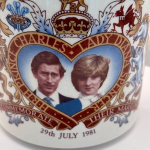 Vintage 1981 Prince Charles and Lady Diana Marriage Commemorative Ceramic Mug