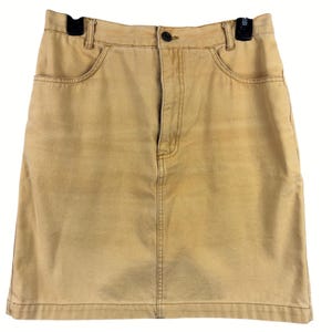 GAP Y2K Vintage Denim Jean Short Skirt Mustard Yellow Pockets Juniors Sz 11/12