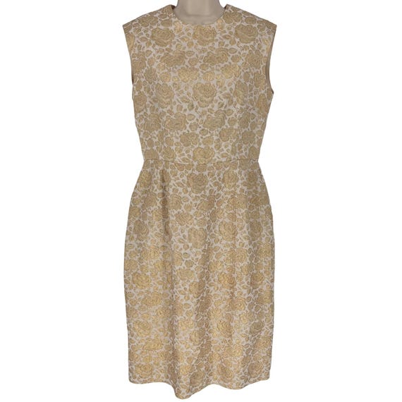 metallic brocade sheath dress Christian Dior