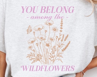 Wildflower T-Shirt, Botanical Floral Tee, Whimsical Gift for Her