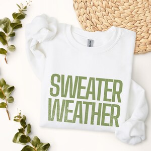 Sweater Weather Sweatshirt: Embroidered Fall Crewneck - Cozy Autumn Jumper