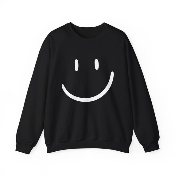 Sudadera con cuello redondo Smiley, ropa positiva, alegre, alegre