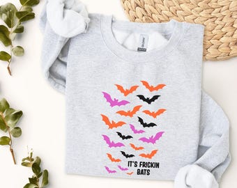Batty Sweatshirt Halloween Sweater Bat Lover Gift Creature Spooky Jumper Cute Animal Top Trendy Bat Halloween Sweatshirt Funny Bat Crewneck