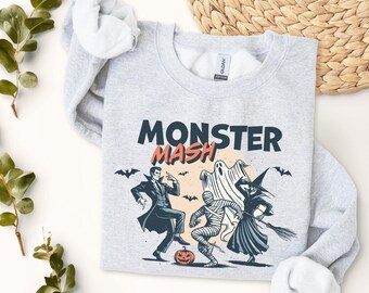 Monster Mash Dancing Monsters Crewneck Sweatshirt | Vintage Halloween